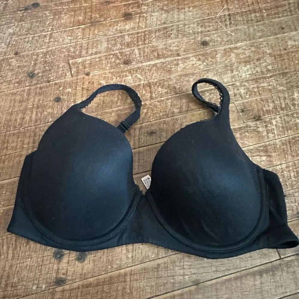 Victoria’s Secret black satiny lined Demi 36DD sexy bra